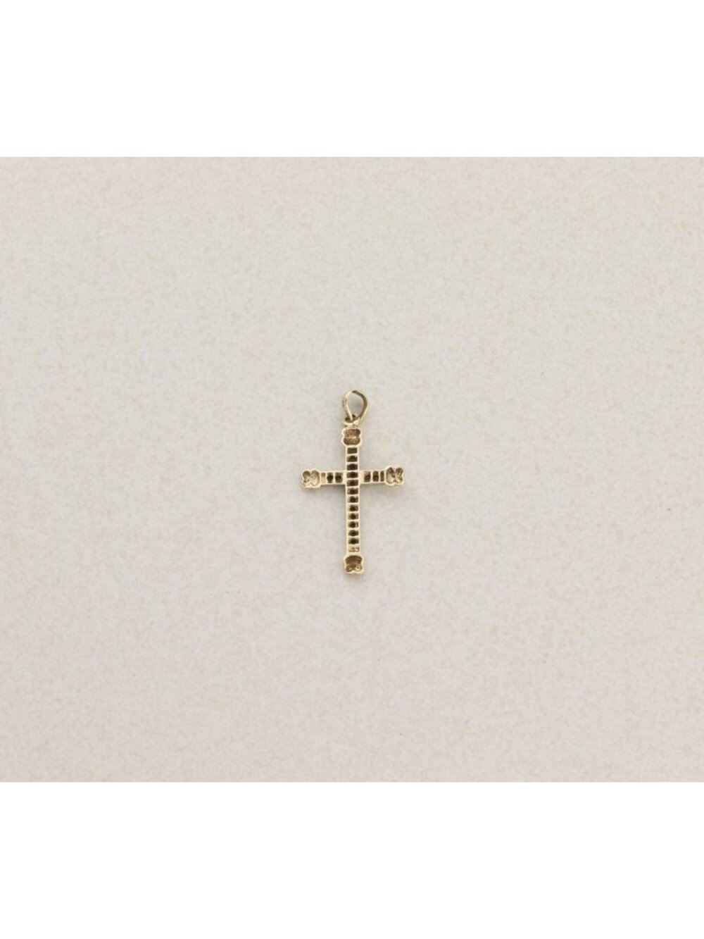 Pendant Only 14K White & Yellow Gold Diamond Cross Pendant 1 1/4" x 5/8" inch - Picture 7 of 7